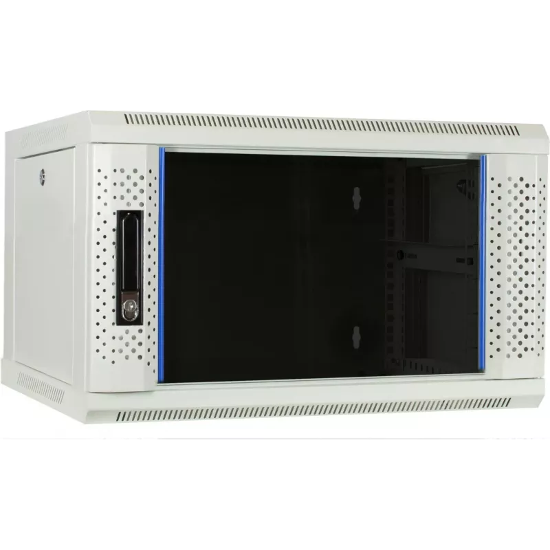 DSIT DS6404W Armadio server a parete 4U con porta in vetro, 600 x 450 x 280 mm, bianco