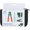 DSIT set di 9 utensili per installazione e riparazione di reti con pinza crimpatrice RJ45, tester per cavi, inseritore e custodia con zip (DC-TOOLSET)