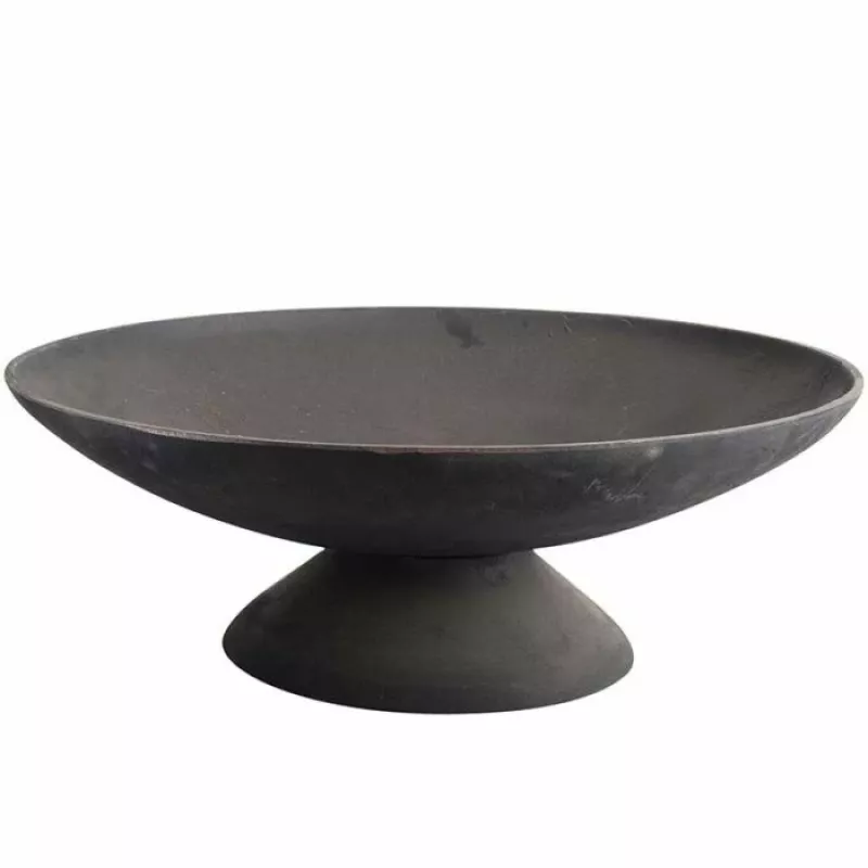 Fire Bowl L braciere in ghisa per esterno, 60 cm rotondo, per legna e carbone, nero