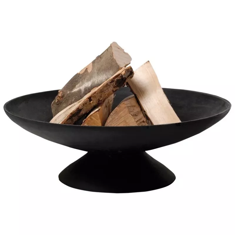 Fire Bowl L braciere in ghisa per esterno, 60 cm rotondo, per legna e carbone, nero