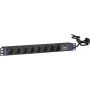 DSIT ciabatta rack 19 inch con 8 prese e protezione da sovratensione, PDU con cavo 2m, 16A, 1U, nero