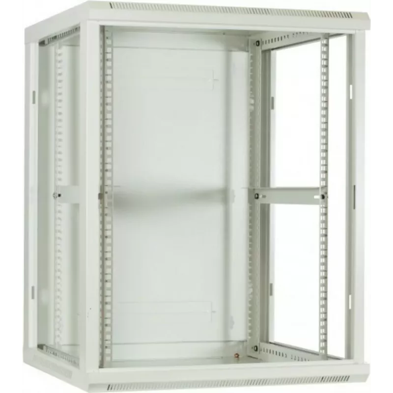DSIT armadio server a parete 18U con porta in vetro, 600x600x900 mm, bianco