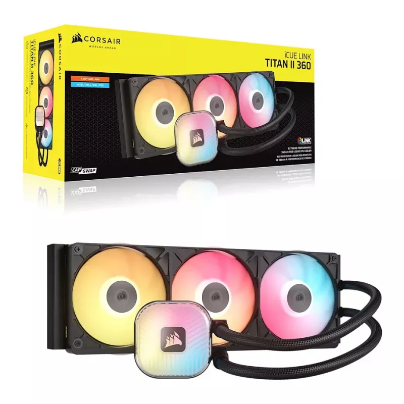 CORSAIR iCUE LINK TITAN II 360 RX RGB dissipatore CPU a liquido nero
