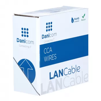 DSIT CAT5e U/UTP cavo di installazione per rete con conduttore massiccio, 100 m, grigio