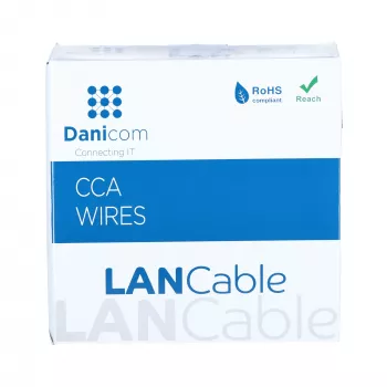 DSIT CAT5e U/UTP cavo di installazione per rete con conduttore massiccio, 100 m, grigio