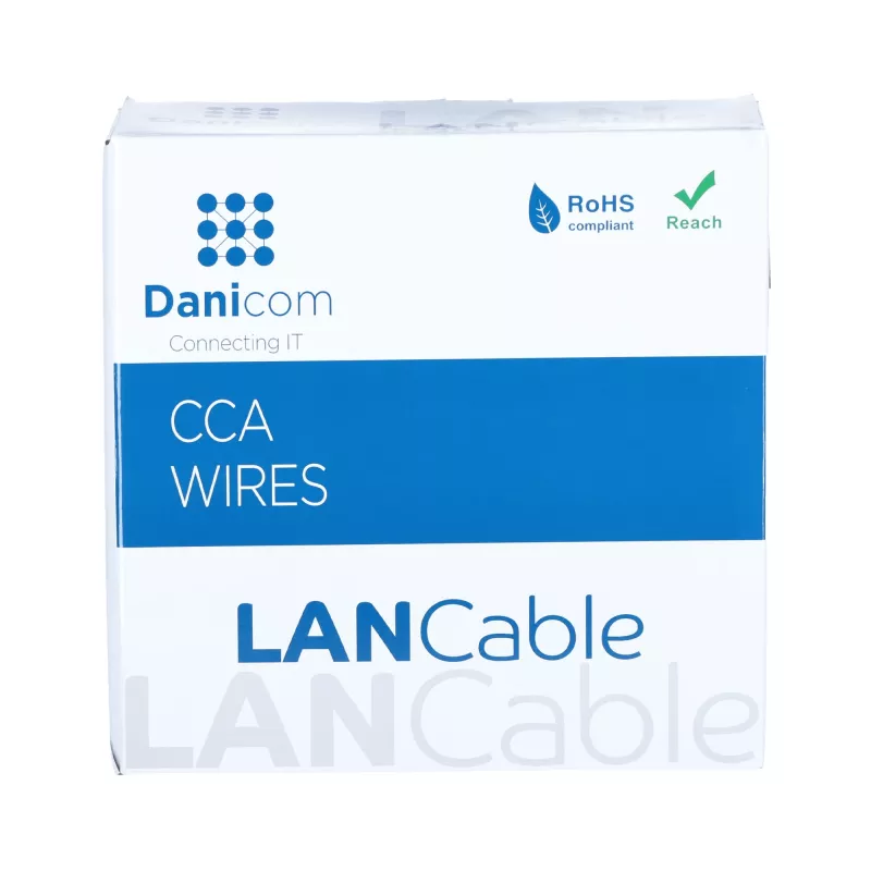 DSIT CAT5e U/UTP cavo di installazione per rete con conduttore massiccio, 100 m, grigio