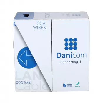 DSIT CAT5e U/UTP cavo di rete con conduttore massiccio, 305m, grigio