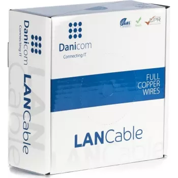 DSIT Danicom CAT5e UTP cavo di rete 50m conduttore massiccio LSZH Dca blu 100% rame