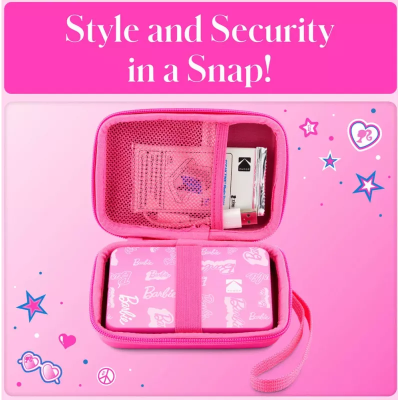 Kodak x Barbie custodia protettiva EVA con cinturino rimovibile e tasca a rete per Printomatic e Step Slim, rosa (RODBCEPK)