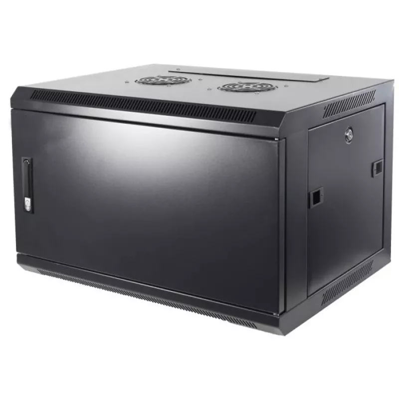 DSIT DS6604M armadio server a parete 4U con porta in metallo, 600 x 600 x 280 mm, nero