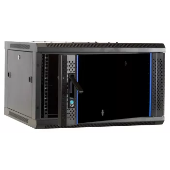 DSIT DS6604-F case server a parete 6U con porta in vetro, 600x450x320 mm, nero
