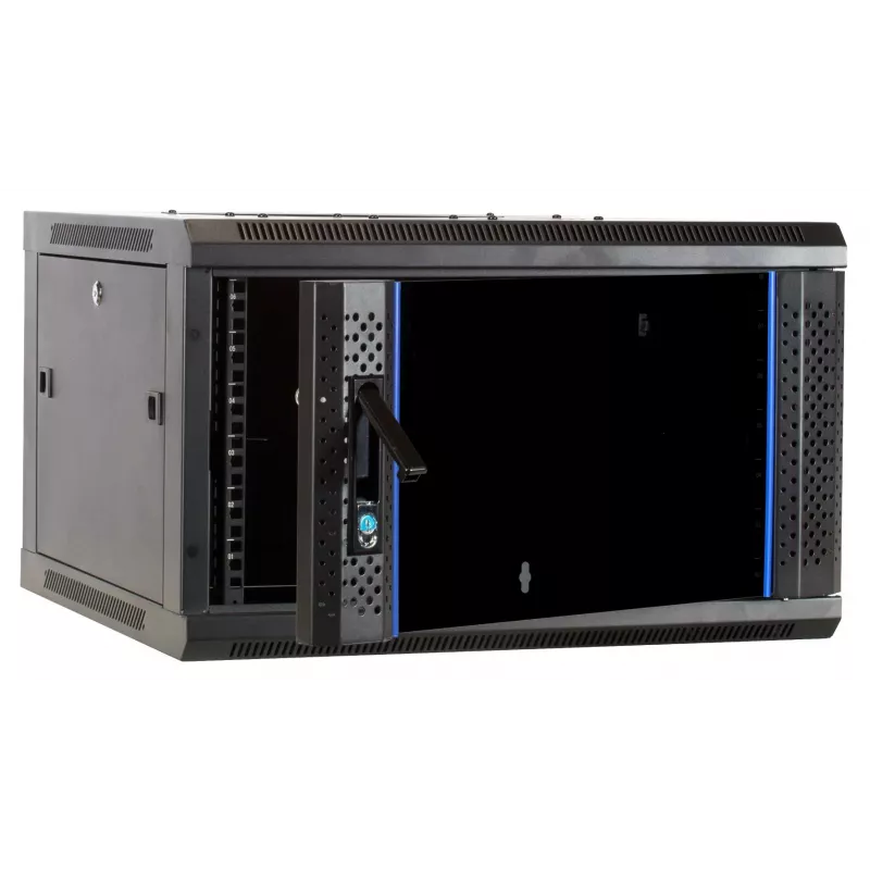 DSIT DS6604-F case server a parete 6U con porta in vetro, 600x450x320 mm, nero