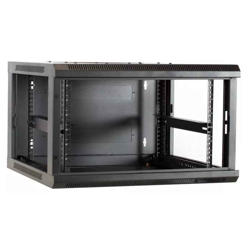 DSIT DS6604-F case server a parete 6U con porta in vetro, 600x450x320 mm, nero