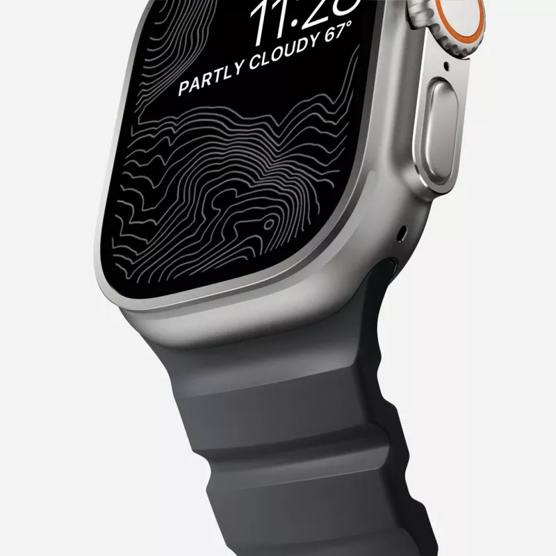 NOMAD Rocky Point cinturino per Apple Watch 46mm/49mm nero-argento