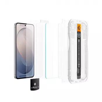 Spigen Glas.tR EZ Fit Pro AC confezione da 2 vetro temperato protezione display per Samsung Galaxy S26 FE - chiaro, durezza 9H, cornice di auto-allineamento