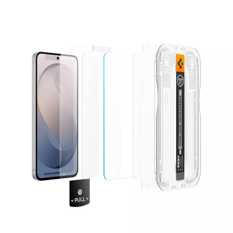 Spigen Glas.tR EZ Fit Pro AC confezione da 2 vetro temperato protezione display per Samsung Galaxy S26 FE - chiaro, durezza 9H, cornice di auto-allineamento