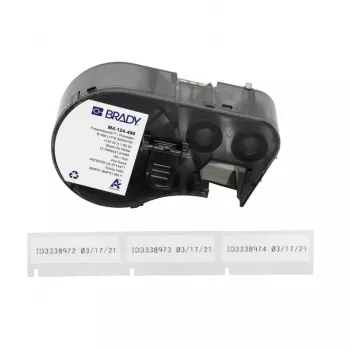 BRADY M4-124-490 B-488 etichetta in poliestere ultra-aggressiva in rotolo per BMP41/BMP51/BMP53/M511, bianco, 38,1 mm x 4,87 m