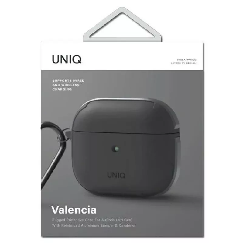 UNIQ Valencia custodia antibatterica per AirPods 3ª generazione, grigio