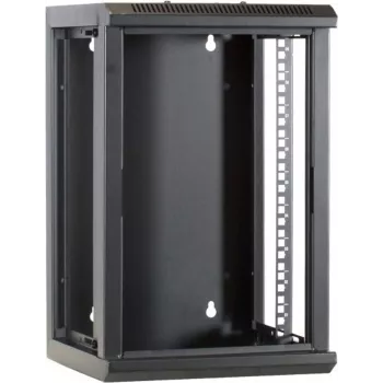 DSIT rack server da parete 9U 10 pollici con porta in vetro, 312x310x486 mm, nero