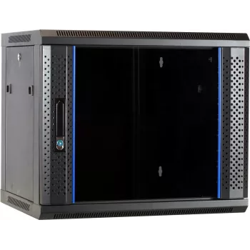 Armadio server a parete DSIT DS6409 9U con porta in vetro, 600x450x500 mm, nero