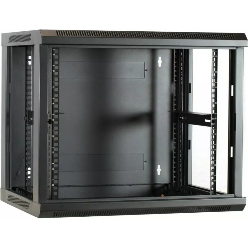 Armadio server a parete DSIT DS6409 9U con porta in vetro, 600x450x500 mm, nero