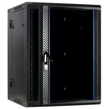 Armadio server a parete reversibile DSIT DS6615-DOUBLE con porta in vetro, larghezza 600 mm