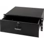 Cassetto portadocumenti con serratura DS-IT 4U per montaggio rack in acciaio nero (DS-DR04)