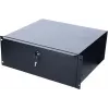Cassetto portadocumenti con serratura DS-IT 4U per montaggio rack in acciaio nero (DS-DR04)