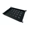 Mensola rack universale regolabile DSIT 19 inch profondità 350-590 mm, portata 30 kg, ventilata, nera