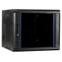DSIT Rack a parete 6U con porta in vetro temperato, reversibile, 600x450 mm, nero