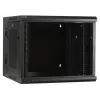 DSIT Rack a parete 6U con porta in vetro temperato, reversibile, 600x450 mm, nero