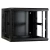 DSIT Rack a parete 6U con porta in vetro temperato, reversibile, 600x450 mm, nero