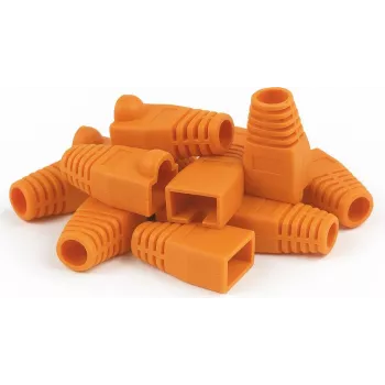 DSIT Danicom Guaina RJ45 arancione, confezione da 10 – fermacavo senza ganci per cavi Ethernet