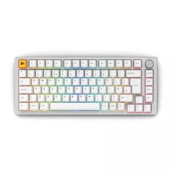Glorious GMMK Pro tastiera meccanica, 75% pre-assemblata, layout ISO UK, bianco