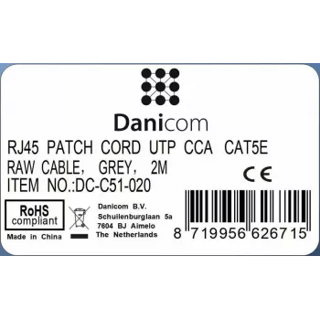 DSIT CAT 5e cavo di rete U/UTP, 2 m, grigio, CCA
