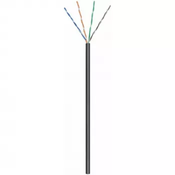 DSIT CAT6 cavo per esterni cavo di rete U/UTP AWG 23/1 conduttore massiccio 100 metri nero