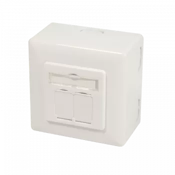 DSIT presa doppia RJ45 schermata Cat. 6a da parete, avorio