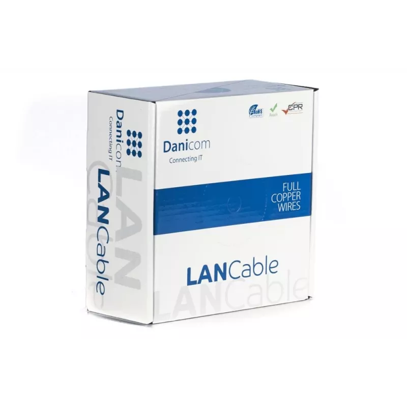 DSIT DANICOM CAT6A UTP 50m cavo per esterni con conduttore solido, guaina PE (Fca) - nero