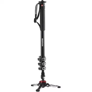 Manfrotto MVMXPROA4 XPRO Monopod+ monopiede video in alluminio a 4 sezioni con base FluidTech, nero