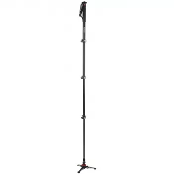 Manfrotto MVMXPROA4 XPRO Monopod+ monopiede video in alluminio a 4 sezioni con base FluidTech, nero