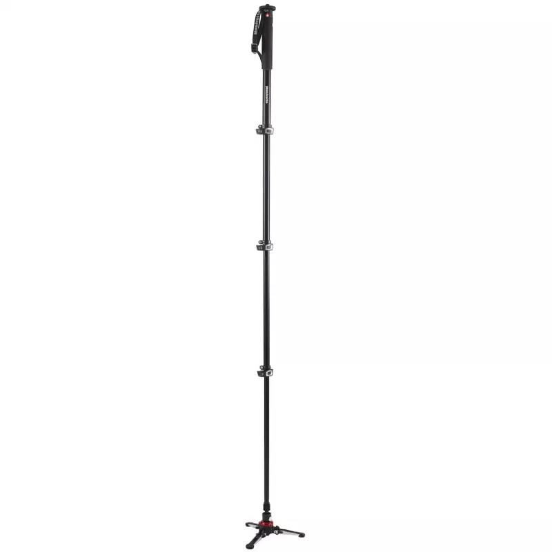 Manfrotto MVMXPROA4 XPRO Monopod+ monopiede video in alluminio a 4 sezioni con base FluidTech, nero