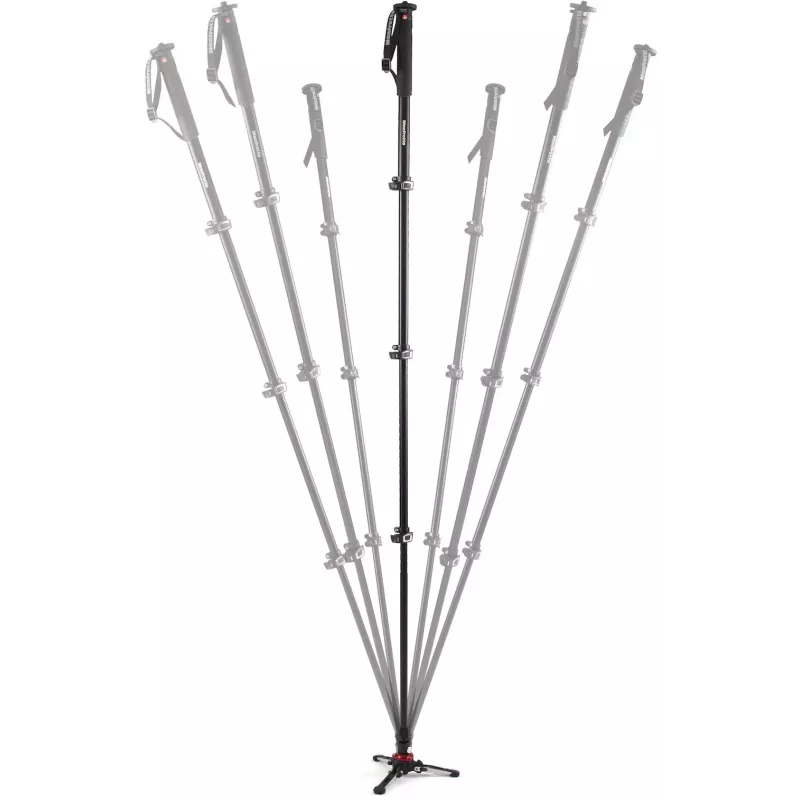 Manfrotto MVMXPROA4 XPRO Monopod+ monopiede video in alluminio a 4 sezioni con base FluidTech, nero