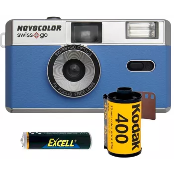 Novocolor Swiss+Go fotocamera a pellicola 35mm, blu (SWI401610)