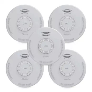 Rilevatore di fumo a batteria Alecto SD110 5X, 5 pezzi, 101 x 36 mm
