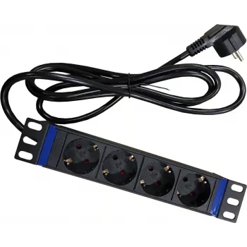 DSIT DS10-4PDU unità di distribuzione di alimentazione rackmount 10 pollici, 4 prese Schuko, 16A, nero