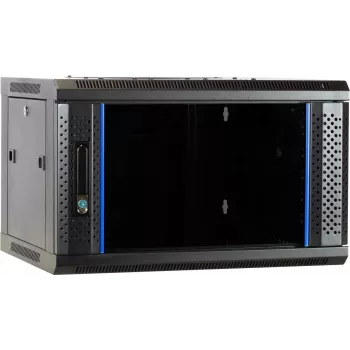DSIT case server da parete 6U con porta in vetro, 600 x 450 x 367 mm, nero, DS6406