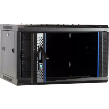DSIT case server da parete 6U con porta in vetro, 600 x 450 x 367 mm, nero, DS6406