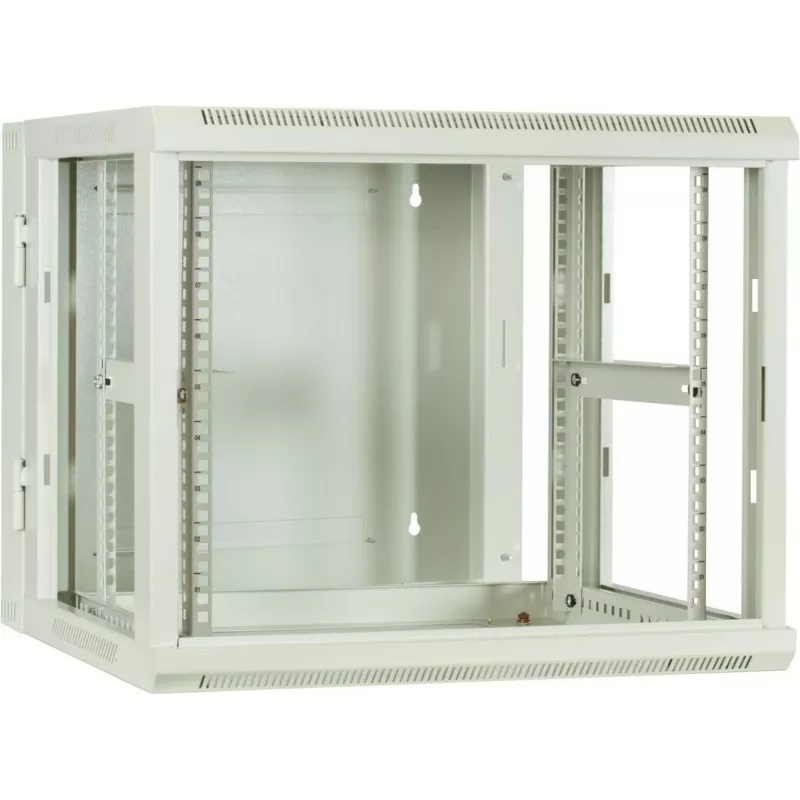 DSIT armadio server da parete reversibile 9U con porta in vetro, bianco, 600x600x501 mm (DS6609W-DOUBLE)