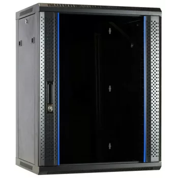 DSIT DS6615 armadio server da parete 15U con porta in vetro, 600x600x770 mm, nero