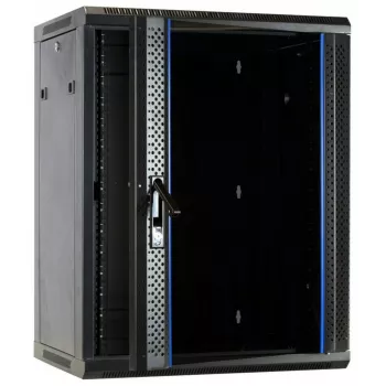 DSIT DS6615 armadio server da parete 15U con porta in vetro, 600x600x770 mm, nero